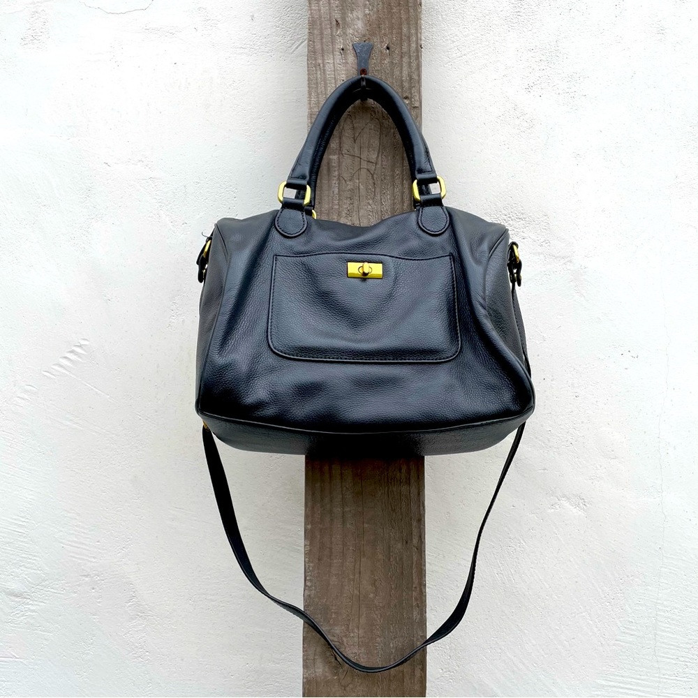 J. Crew Black Leather Satchel